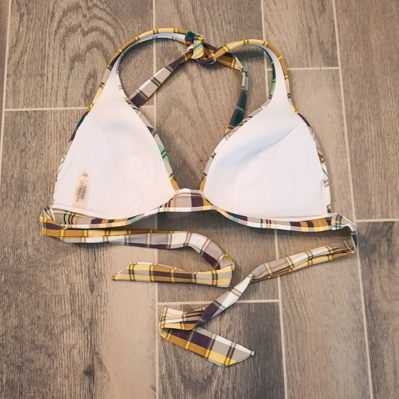 Victoria's Secret Plaid Tie Bikini Top L - Picture 2 of 4